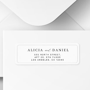 Elegante Typografie gerahmte Hochzeit-Rücksendeadr