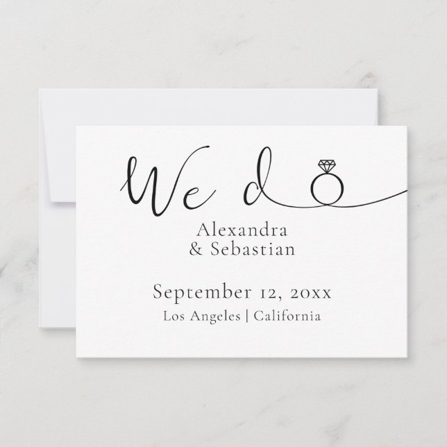 Elegante Typografie Hochzeit machen wir Save the D Save The Date (Vorderseite)