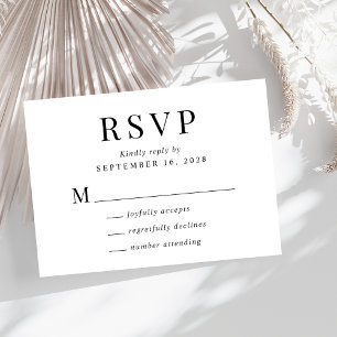 Elegante Typografie-Hochzeit RSVP Karte