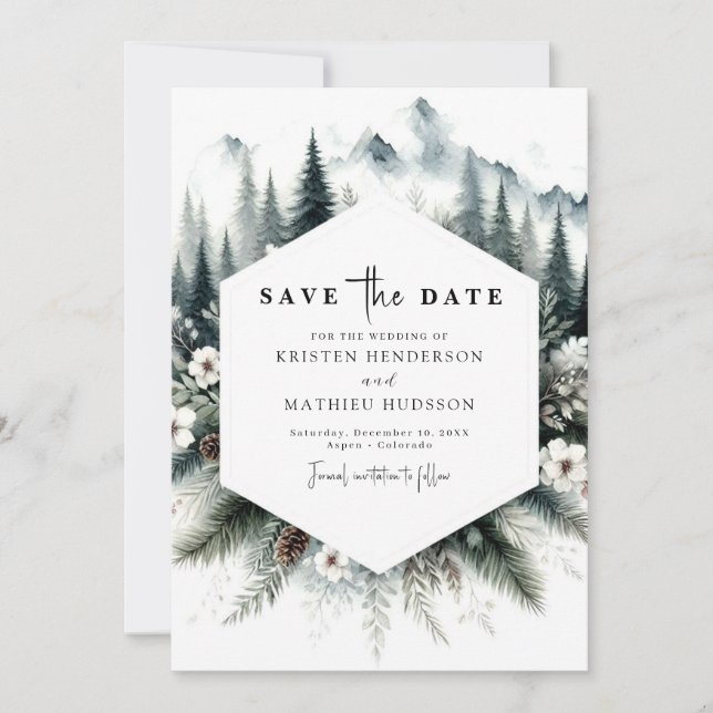 Elegante Typografie-Hochzeit Save The Date (Vorderseite)