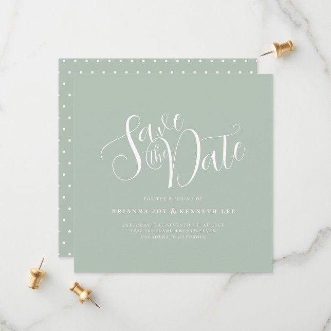 Elegante Typografie-Hochzeit Save The Date (Vorderseite/Rückseite Beispiel)