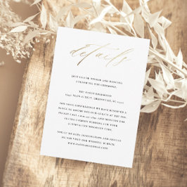 Elegante Typografie-Hochzeitdetails Begleitkarte