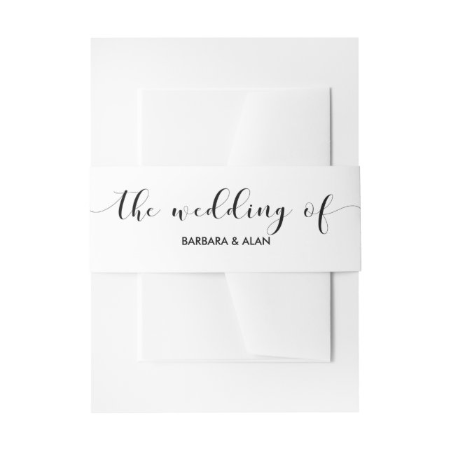 Elegante Typografie-Hochzeitseinladung Bauchband Einladungsbanderole (Vorderseite Beispiel)