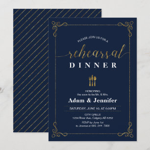 Elegante Typografie Hochzeitsprobe-Dinner-Karte Einladung