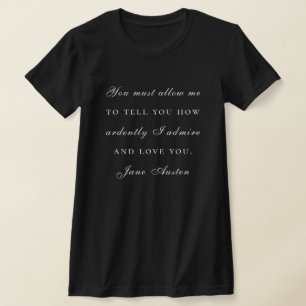 Elegante Typografie Jane Austen Regency Themed T-Shirt