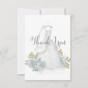 Elegante Typografie Kalligrafie Script Bridal Gown Dankeskarte