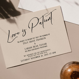 Elegante Typografie-Liebe ist die Patientencremeka Einladung