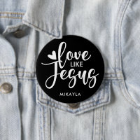 Elegante Typografie-Liebe wie Jesus | Name Button