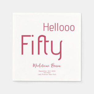 Elegante Typografie Magenta 50. Geburtstag Serviette