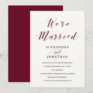 Elegante Typografie Marsala Hochzeitszeremonie n Einladung