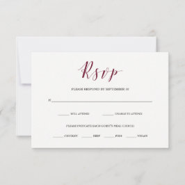 Elegante Typografie | Marsala UAWG mit Wahlmöglich RSVP Karte