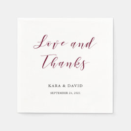 Elegante Typografie | Marsala Wedding Serviette