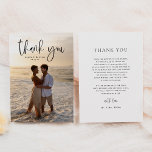 Elegante Typografie Minimal Foto Hochzeit Dankeskarte<br><div class="desc">Ein elegantes Foto Dankeschön-Karte, die zu unserer Happily Ever After Party Foto Wedding Kollektion passt. Dieses Design zeigt Ihr Foto und "danke" in eleganter Typografie! Auf der Rückseite der Karte befindet sich eine persönliche Danksagung an Freunde und Familie. Sehen Sie sich die auf dieser Seite verlinkte Sammlung für den passenden...</div>