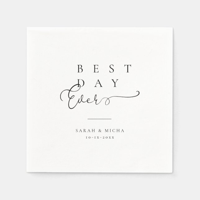 Elegante Typografie: Moderne Hochzeiten von Napkin Serviette (Vorderseite)