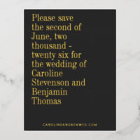 Elegante Typografie Moderne Save the Date Gold