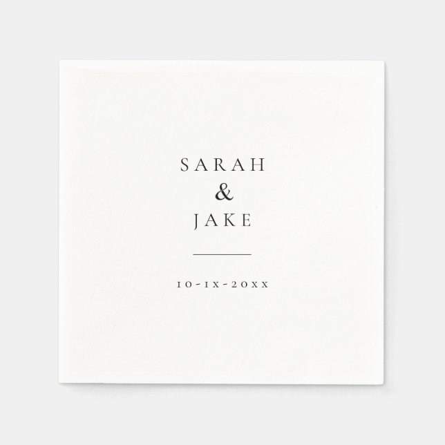 Elegante Typografie: Moderne schicke Hochzeit CLAS Serviette (Vorderseite)