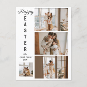 Elegante Typografie Osterfamilie Foto Collage Feiertagspostkarte