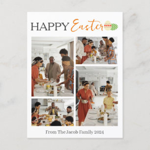 Elegante Typografie Osterfamilie Foto Collage Feiertagspostkarte