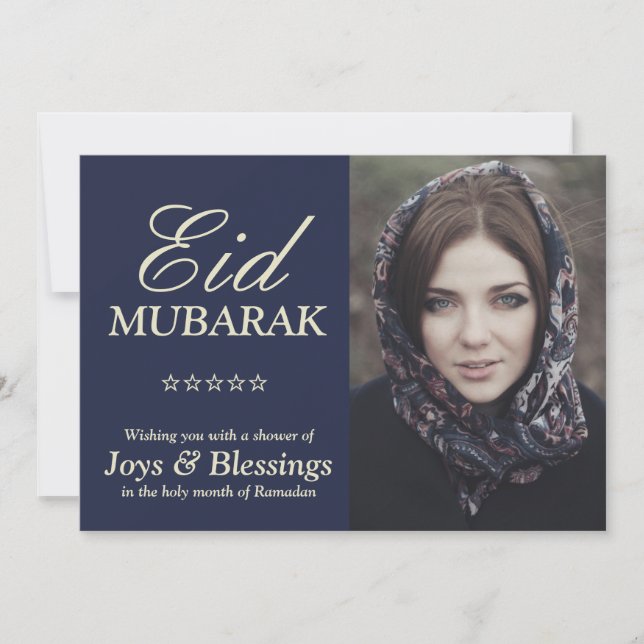 Elegante Typografie Personalisiert Eid Mubarak Fot (Vorderseite)