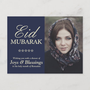 Elegante Typografie Personalisiert Eid Mubarak Fot Postkarte