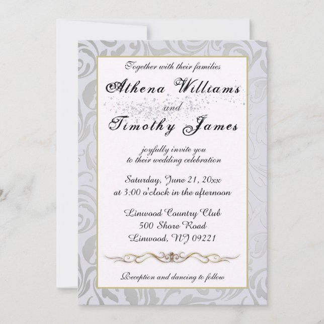 Elegante Typografie Regency Era Wedding Einladung (Vorderseite)