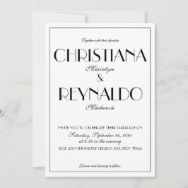 Elegante Typografie Roaring 20er Foto Hochzeit Einladung