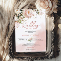 Elegante Typografie Rosa-Boho-Hochzeitsbrunch