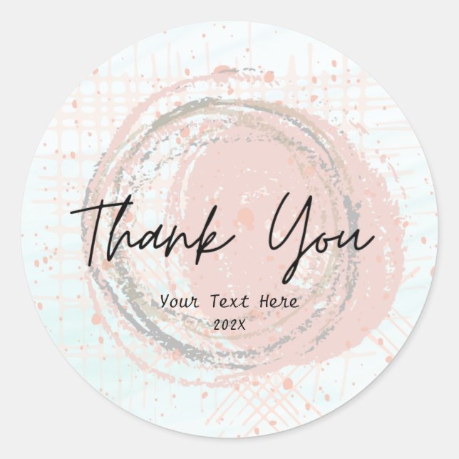 Elegante Typografie Rose Gold Danke Sticker (Vorderseite)