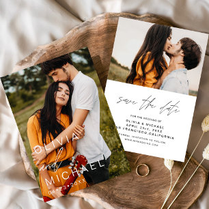 Elegante Typografie Save the Date Foto Minimalisti