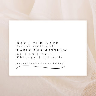 Elegante Typografie Schwarz Weiß Save The Date
