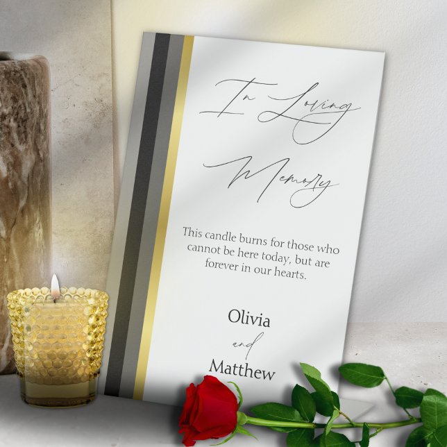 Elegante Typografie Schwarz-weiße Goldstreifen-Hoc Sockelschild (Von Creator hochgeladen)