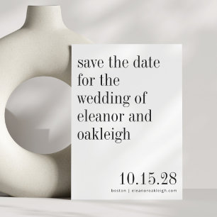 Elegante Typografie Schwarz-weiße Minimalistische  Save The Date