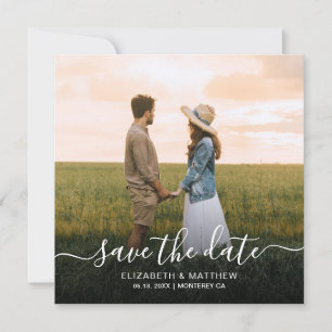 Elegante Typografie Script Moderne Ein Foto Hochze Save The Date