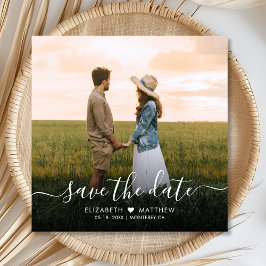 Elegante Typografie Script Moderne Ein Foto Hochze Save The Date