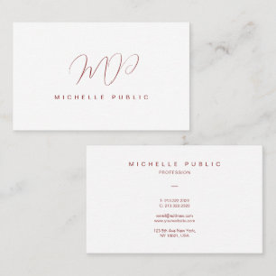 Elegante Typografie Script Monogram Initial Oceani Visitenkarte