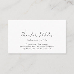 Elegante Typografie Skriptvorlage Signature Matte Visitenkarte