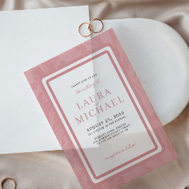 Elegante Typografie staubige Rose Rahmen Hochzeit