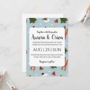 elegante Typografie Weihnachts-Hochzeitskarten Einladung