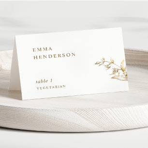 Elegante Typografie Weiße & Goldene Hochzeitsplatz Tischnummer