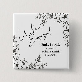 Elegante Typografie wir sind verlobt Button