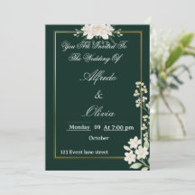Elegante typografische Hochzeits-Einladung mit flo
