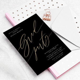 Elegante Typografy Foto Graduation Party Einladung