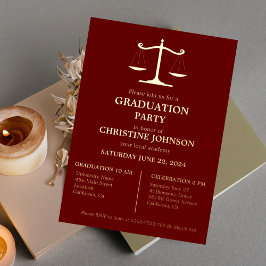 Elegante Typografy Law School Graduation Party Folieneinladung