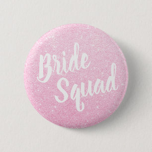Elegante u. moderne RosengoldGlitter-Brautgruppe Button