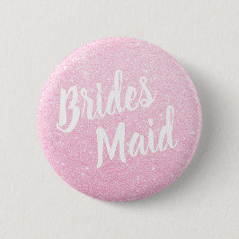 Elegante u. moderne RosengoldGlitterbrautjungfer Button