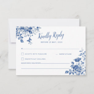 Elegante UAWG mit blühendem und kaligraphischem Sc RSVP Karte