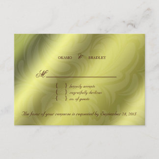Elegante UAWG Wedding Repcard Brawn Green RSVP Karte