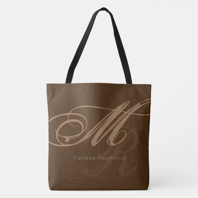 elegante, überdruckte, monogramm-braune Tasche (Vorderseite)