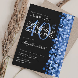 Elegante Überraschung 40. Geburtstag Glitzern-Mari Einladung