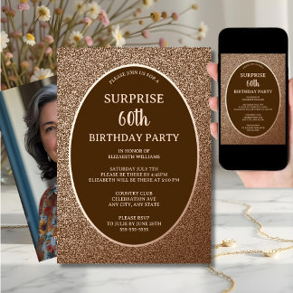 Elegante Überraschung 60. Geburtstag Digital oder Einladung